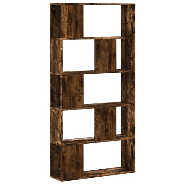 vidaXL B&uuml;cherregal 5 B&ouml;den R&auml;uchereiche 80,5x23,5x162,5 Holzwerkstoff