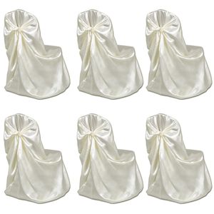 6 x Stuhlhusse f&uuml;r Hochzeit Bankett cremefarben