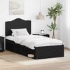 vidaXL Bettrahmen Schwarz 90 x 190 cm Massives Kiefernholz