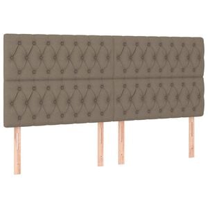vidaXL Kopfteil Taupe 200 x 7 x 118/128 cm Stoff