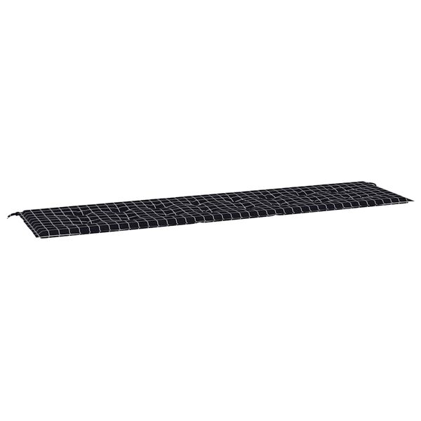 vidaXL Gartenbank-Auflage Schwarz Karomuster 200x50x4 cm Stoff