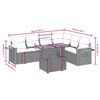vidaXL 7-tlg. Garten-Sofagarnitur mit Kissen Grau Poly Rattan