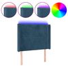 vidaXL LED Kopfteil Dunkelblau 103x16x118/128 cm Samt