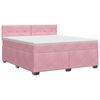 vidaXL Boxspringbett mit Matratze mit Kopfteil Rosa 140 x 200 cm Samt