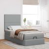 vidaXL Ottoman-Bett mit Matratze & LEDs Hellgrau 100x200 cm Stoff