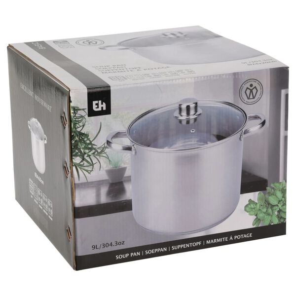 Excellent Houseware Kasserolle mit Deckel 9 L Edelstahl