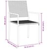 vidaXL Garten Essgruppe 3 pcs Schwarz PE-Rattan