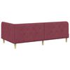 vidaXL Eckbettgestell mit Matratze Weinrot 90 x 200 cm Stoff