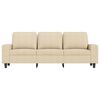 vidaXL 3-Sitzer-Sofa mit Hocker Creme 180 cm Stoff