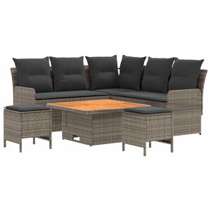 vidaXL M&ouml;belsets 6 stk. Grau und Dunkelgrau PE-Rattan