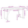 vidaXL Esstisch O-Gestell 160x80x75,5 cm Massivholz Kiefer & Stahl
