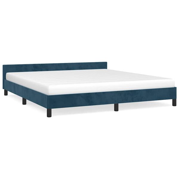vidaXL Bettgestell ohne Matratze Dunkelblau 160x200 cm Samt