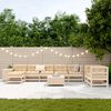 vidaXL 10-tlg. Garten-Sofagarnitur Massivholz Kiefer