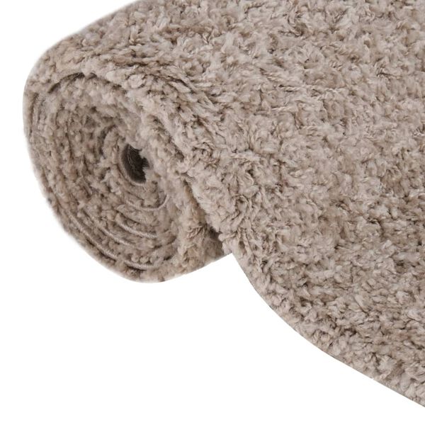 vidaXL Teppich Shaggy Hochflor Beige 140x200 cm