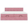 vidaXL Ottoman-Bett mit Matratzen & LEDs Rosa 180x200 cm Samt