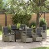vidaXL Garten Essgruppe 7 pcs Hellgrau Poly-Rattan