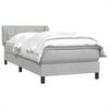 vidaXL Boxspringbett mit Matratze Hellgrau 80x210 cm Samt