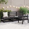 vidaXL Garten-Mittelsofas 3 Stk. Schwarz Kiefer Massivholz