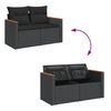 vidaXL 11-tlg. Garten-Sofagarnitur mit Kissen Schwarz Poly Rattan