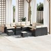 vidaXL Garten-Sofa-Set mit Kissen 13 pcs Schwarz und Creme