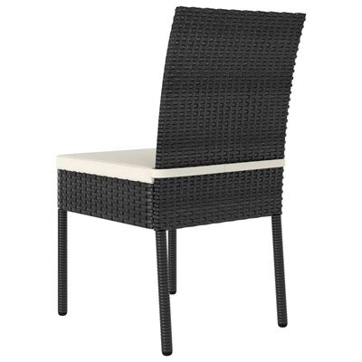 vidaXL Garten-Essstühle 2 Stk. Poly Rattan Schwarz