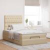 vidaXL Ottoman-Bett mit Matratze Creme 120x200 cm Stoff