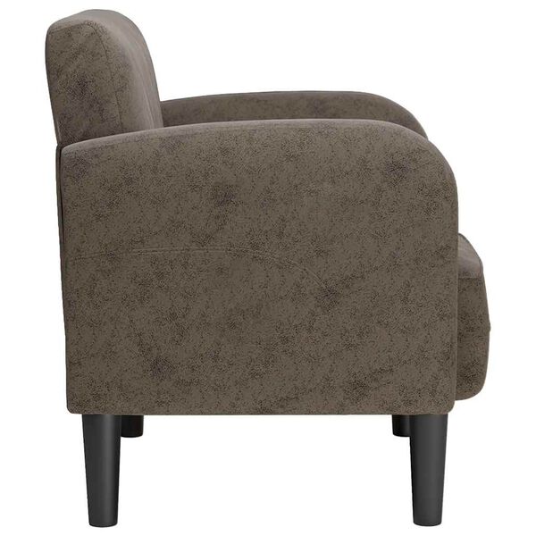 vidaXL Sessel mit Armlehnen Dunkelgrau 54 cm Kunstleder