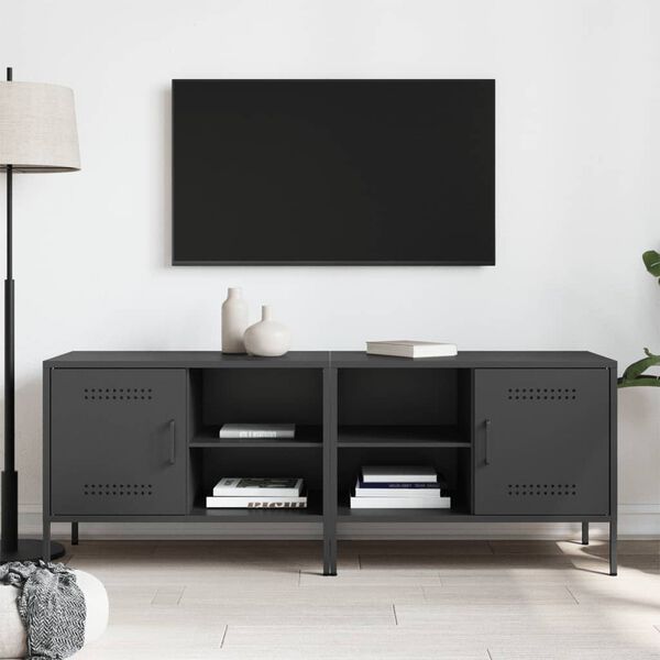 vidaXL TV-Schr&auml;nke 2 Stk. Schwarz 68x39x50,5 cm Stahl