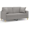 vidaXL 2-Sitzer-Sofa mit Kissen Hellgrau 140 cm Stoff