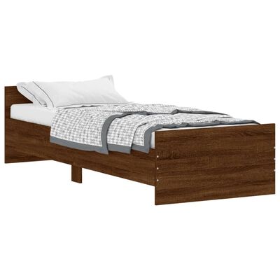 vidaXL Bettgestell ohne Matratze Braun Eiche 75x190 cm Holzwerkstoff