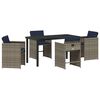 vidaXL Garten Essgruppe 5 stk. Grau Poly-Rattan