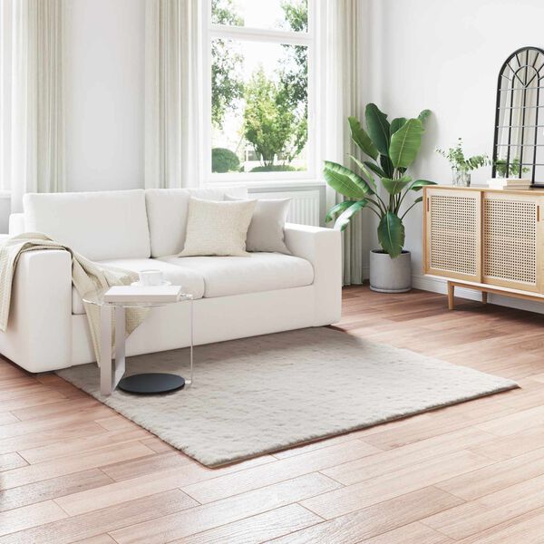 vidaXL Kunstfell Hasen Teppich Olite Beige 160 x 160 cm Polyester