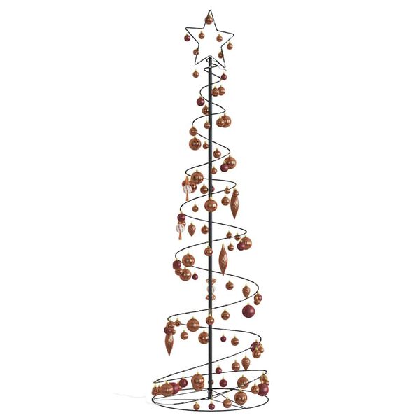 vidaXL LED Weihnachtsbaum mit Kugeln 120 LEDs Warmwei&szlig; 180 cm