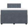 vidaXL Boxspringbett mit Matratze Dunkelgrau 120x200 cm Samt
