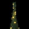 vidaXL K&uuml;nstlicher Pop-Up-Weihnachtsbaum mit Beleuchtung Gr&uuml;n 150 cm