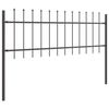 vidaXL Gartenzaun 9 pcs Grau 15,3 x 0,6 m Pulverbeschichteter Stahl
