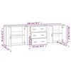 vidaXL Sideboards 3 Stk. Schwarz Holzwerkstoff