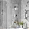 vidaXL Duschnische Silber 90 x 30 x 9,5 cm Edelstahl
