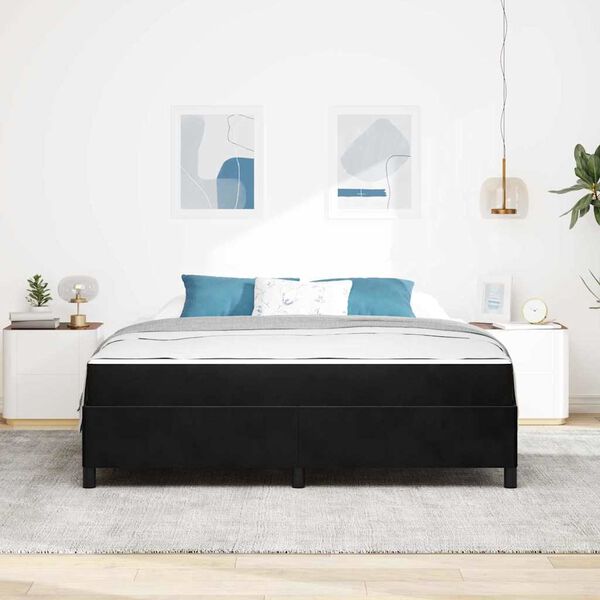 vidaXL Bettrahmen mit Matratze Schwarz 180 x 200 cm Stoff