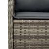 vidaXL Gartenbank mit Kissen 2 pcs Grau Poly Rattan
