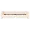 vidaXL Tagesbett mit Matratze USB Creme Stoff 90x200 cm