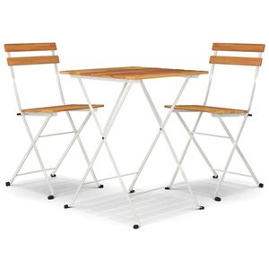 vidaXL 3-tlg. Bistro-Set Klappbar Massivholz Akazie und Stahl