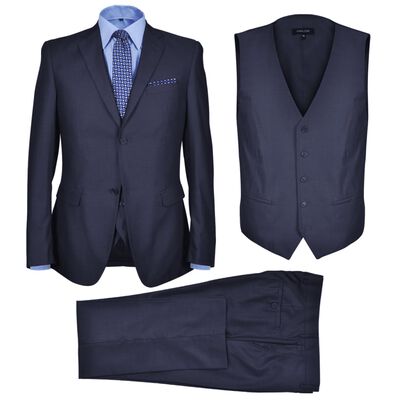 Dreiteiliger Herren-Business-Anzug Größe 54 Marineblau