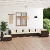vidaXL 7-tlg. Garten-Lounge-Set mit Kissen Poly Rattan Braun