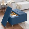 vidaXL Aufbewahrungsottomane mit Kissen Blau 80 x 80 x 45 cm Stoff