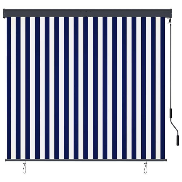 vidaXL Au&szlig;enrollo 160x250 cm Blau und Wei&szlig;