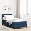 vidaXL Boxspringbett mit Matratze mit Kopfteil Blau 80 x 200 cm Stoff