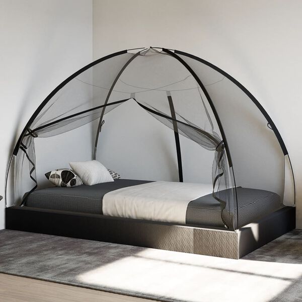 vidaXL Moskito-Netzzelt Mongolisch 220&nbsp;Schwarz&nbsp;200x120x130 cm
