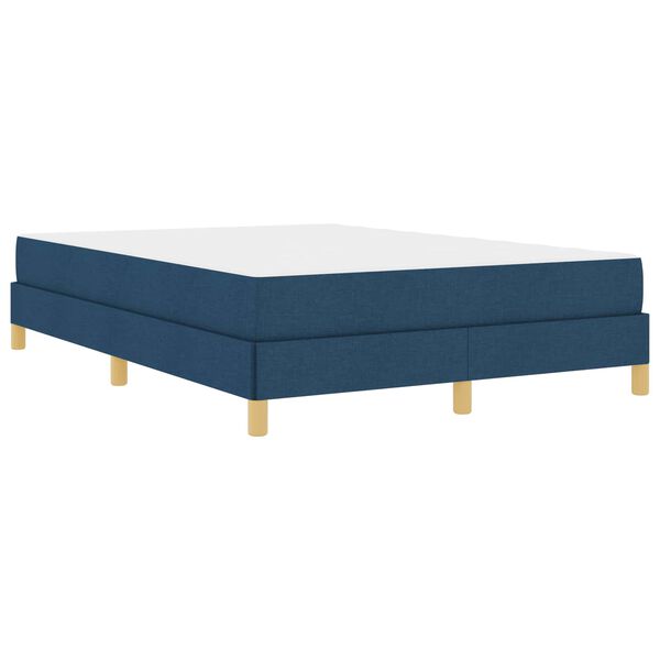 vidaXL Boxspringbett mit Matratze Blau 140 x 200 cm Stoff