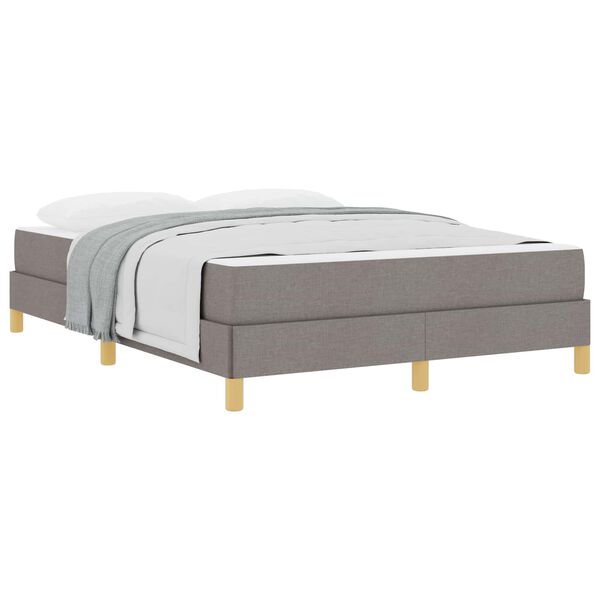 vidaXL Boxspringbett mit Matratze Taupe 160 x 200 cm Stoff